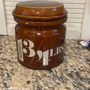 Vintage Aramis Stoneware Jar with Lid - 70s Handcrafted Pottery - Home Decor